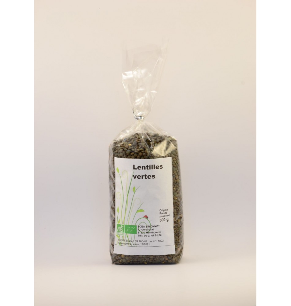 Lentilles vertes 500 gr Lentilles vertes 500 gr