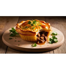 Tourte viande oignon, 360g. 2/3 pers.