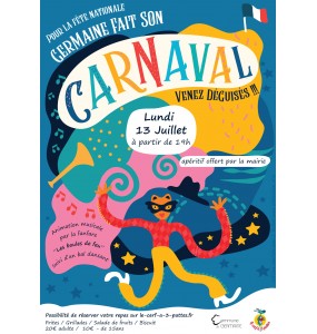 Menu du 13 juillet Carnaval de Germaine