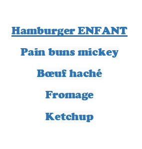 Hamburger ENFANT
